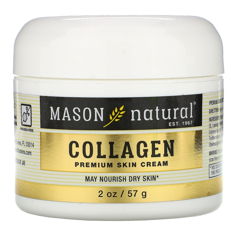 Mason Natural, Coconut Oil Beauty Cream + Collagen Beauty Cream, 2 pack, 2 oz (57 g) Each