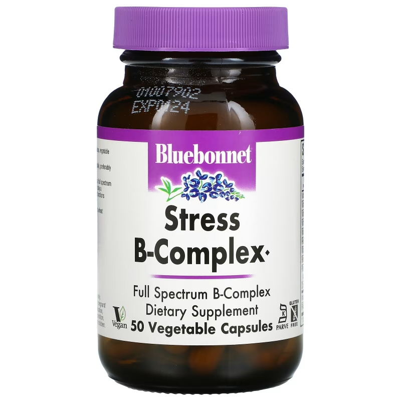 Bluebonnet Nutrition, Stress B-Complex, 50 Vegetable Capsules