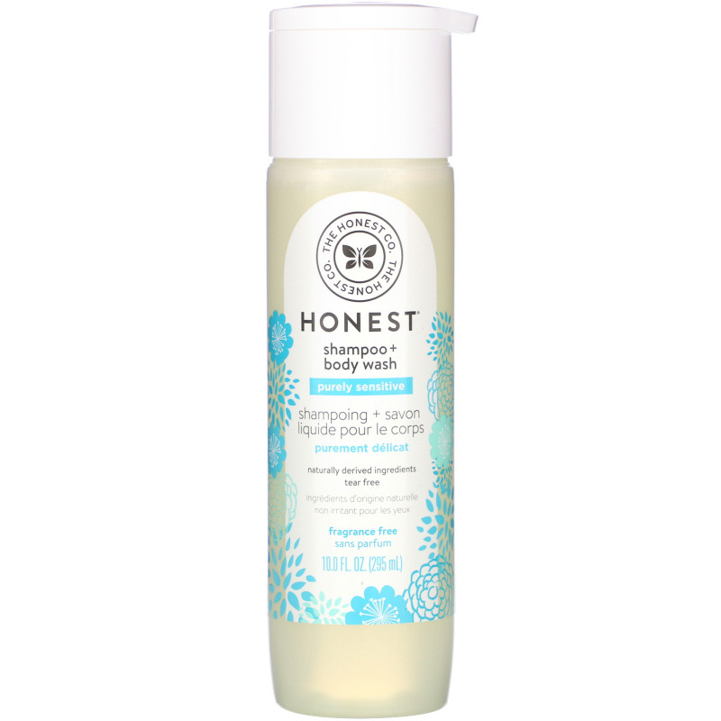 The Honest Company, Purely Sensitive Shampoo + Body Wash, Fragrance Free, 10.0 fl oz (295 ml)