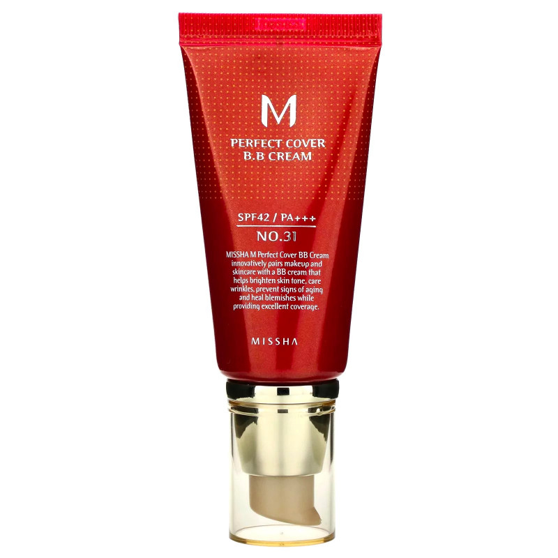 Missha, M Perfect Cover B.B Cream, No. 31 Золотисто Бежевый, 50 мл