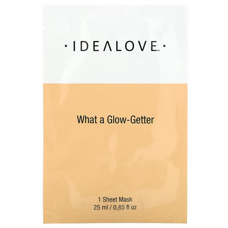 Idealove, What a Glow-Getter, тканевая косметическая маска для сияния кожи, 1 шт., 25 мл (0,85 жидк. унции)